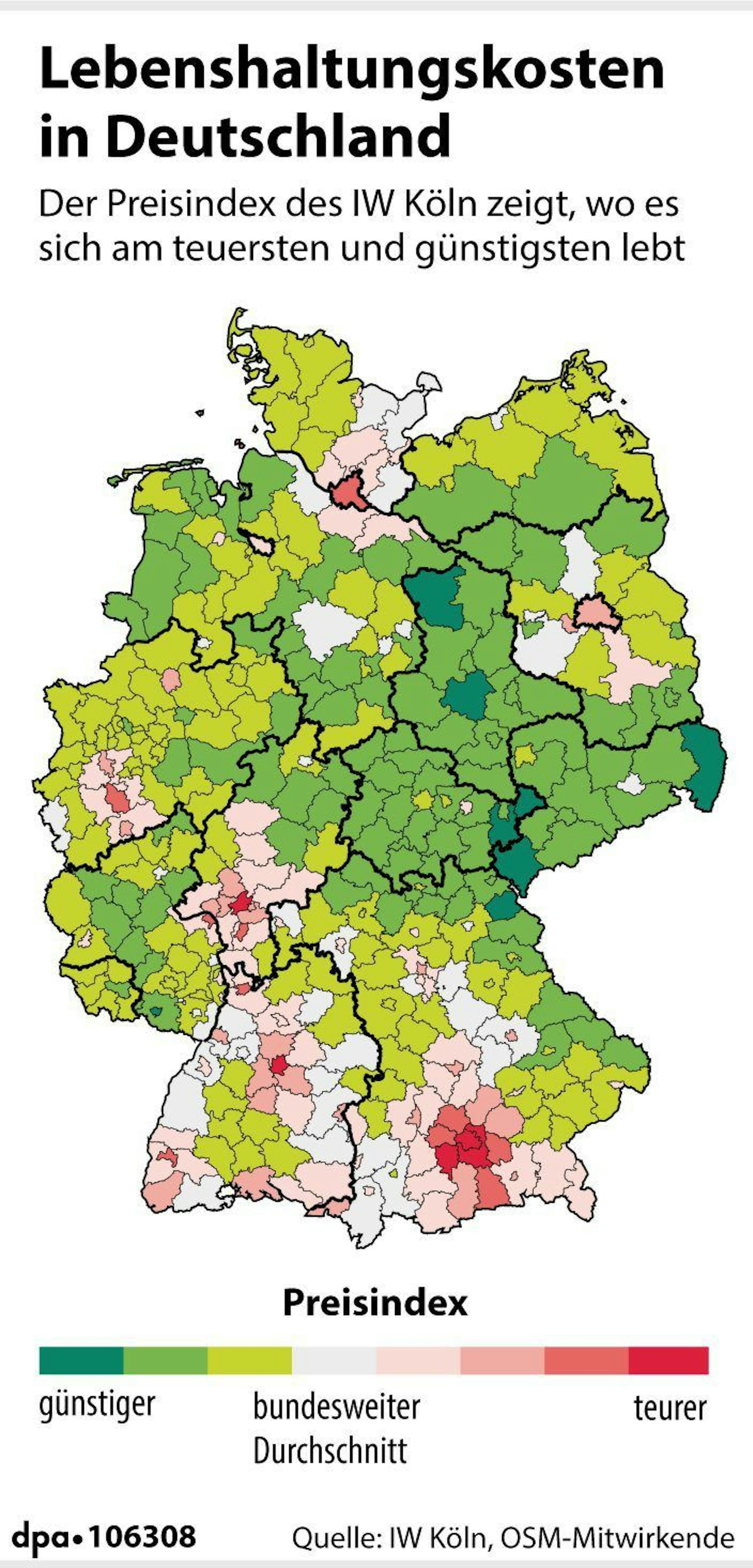 Preisindex zu regionalen Lebenshaltungskosten