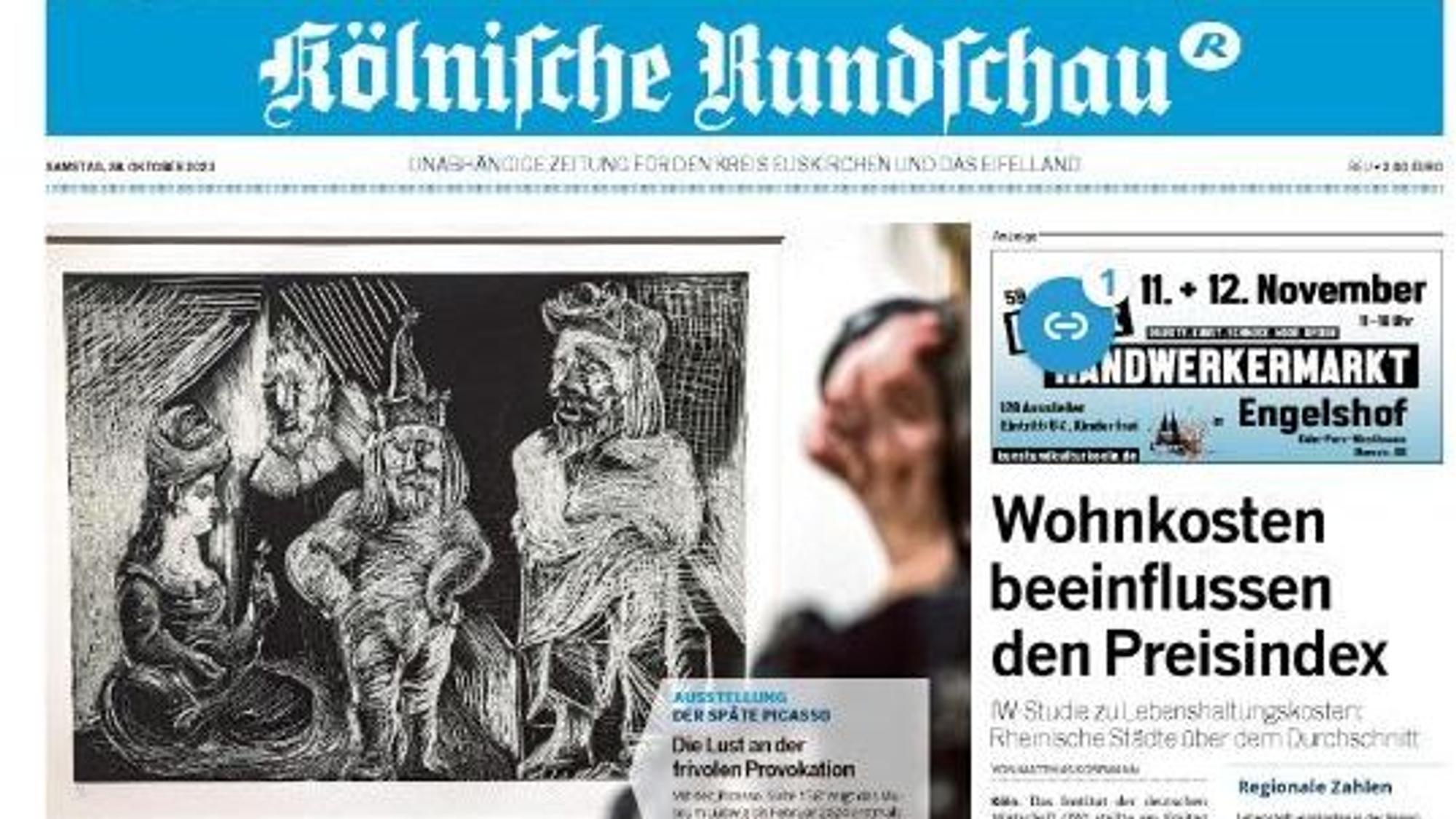 Screenshot Kölnische Rundschau Ausgabe 28. Oktober 2023