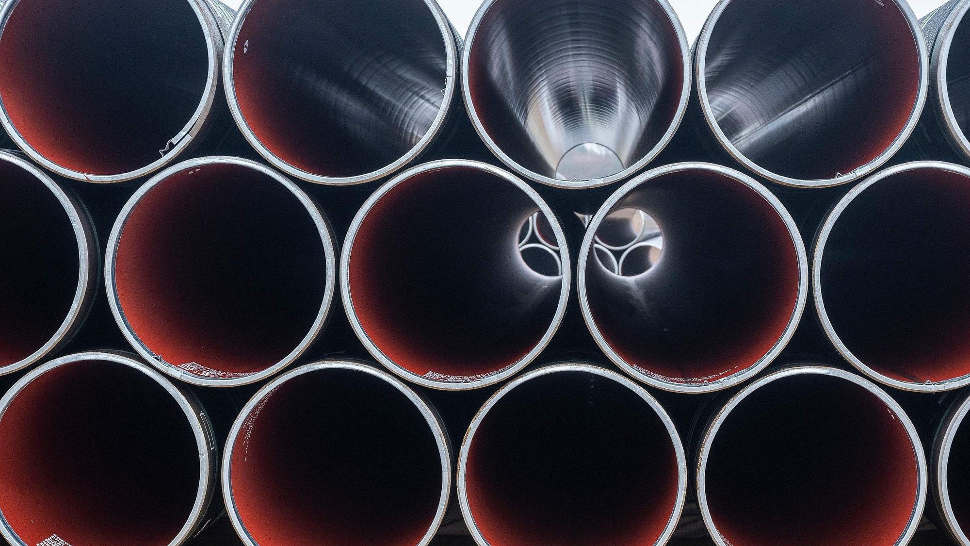 Rohre für die Gas-Pipeline zwischen Dänemark und Norwegen