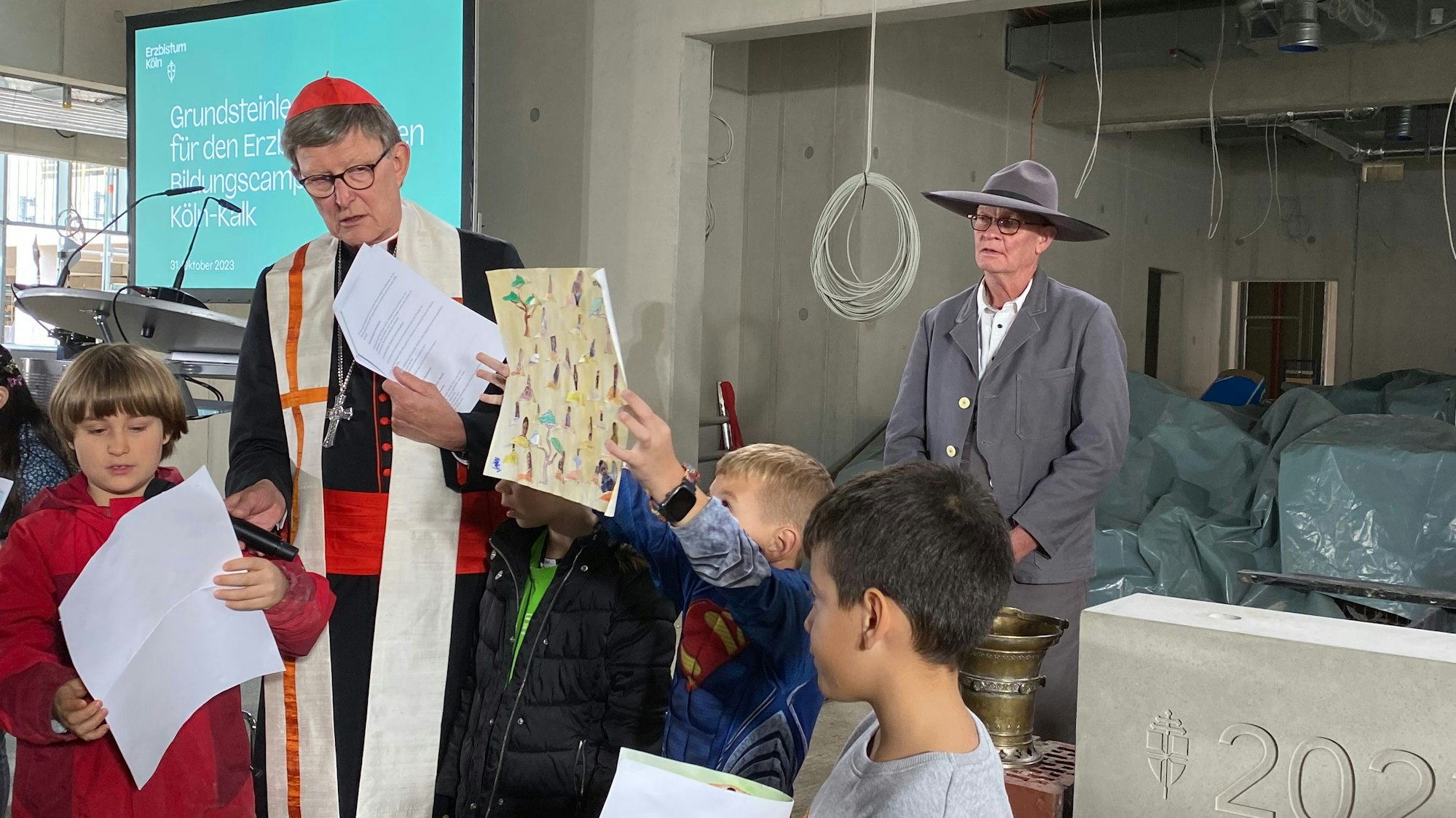 31.10.2023; Woelki legt Grundstein am Bildungscampus Kalk