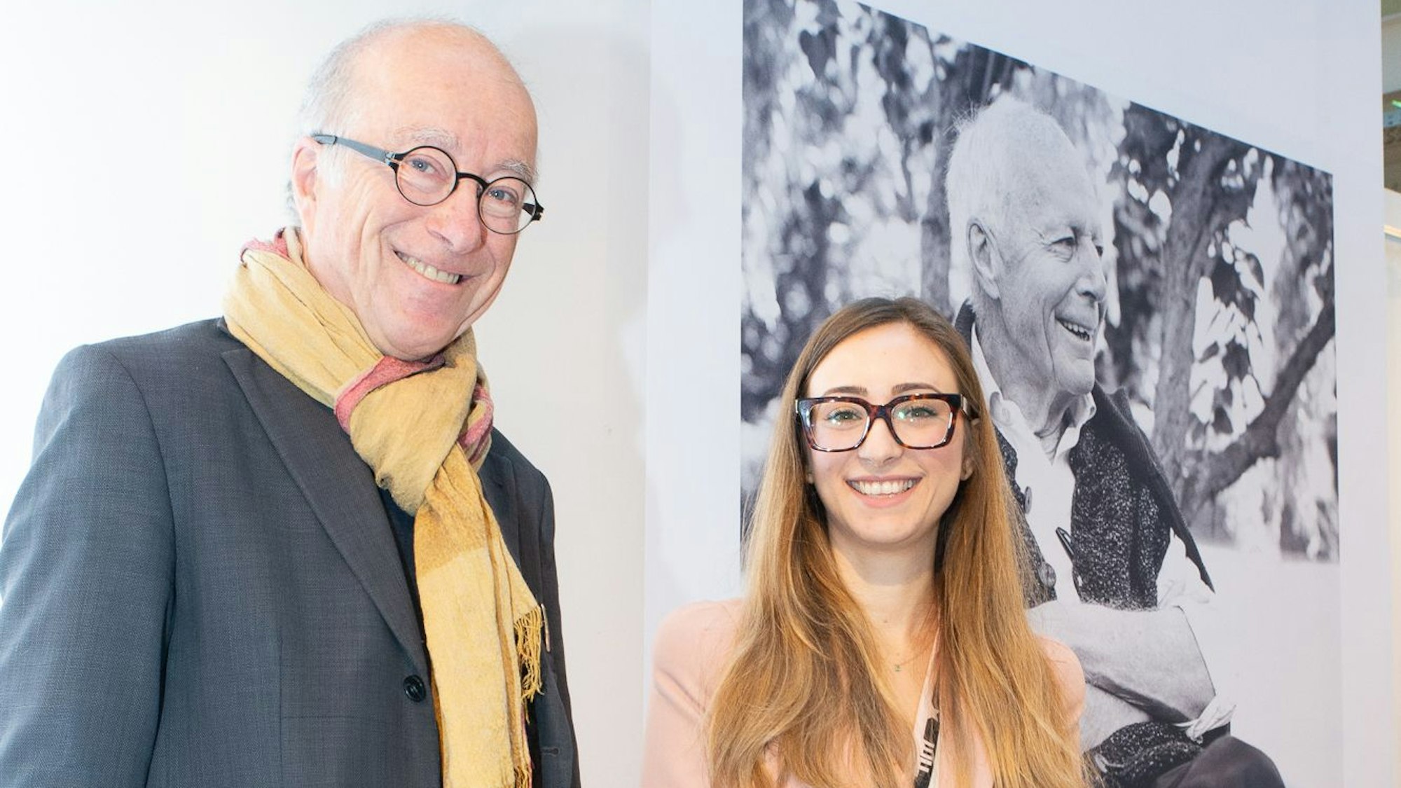 Die erste Gottfried-Böhm-Stipendiatin Ermelinda Di Chiara mit Architekt Paul Böhm.