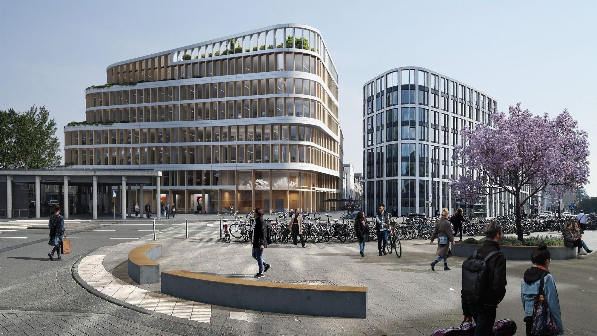 So sollte das neue Gebäude aussehen (links).