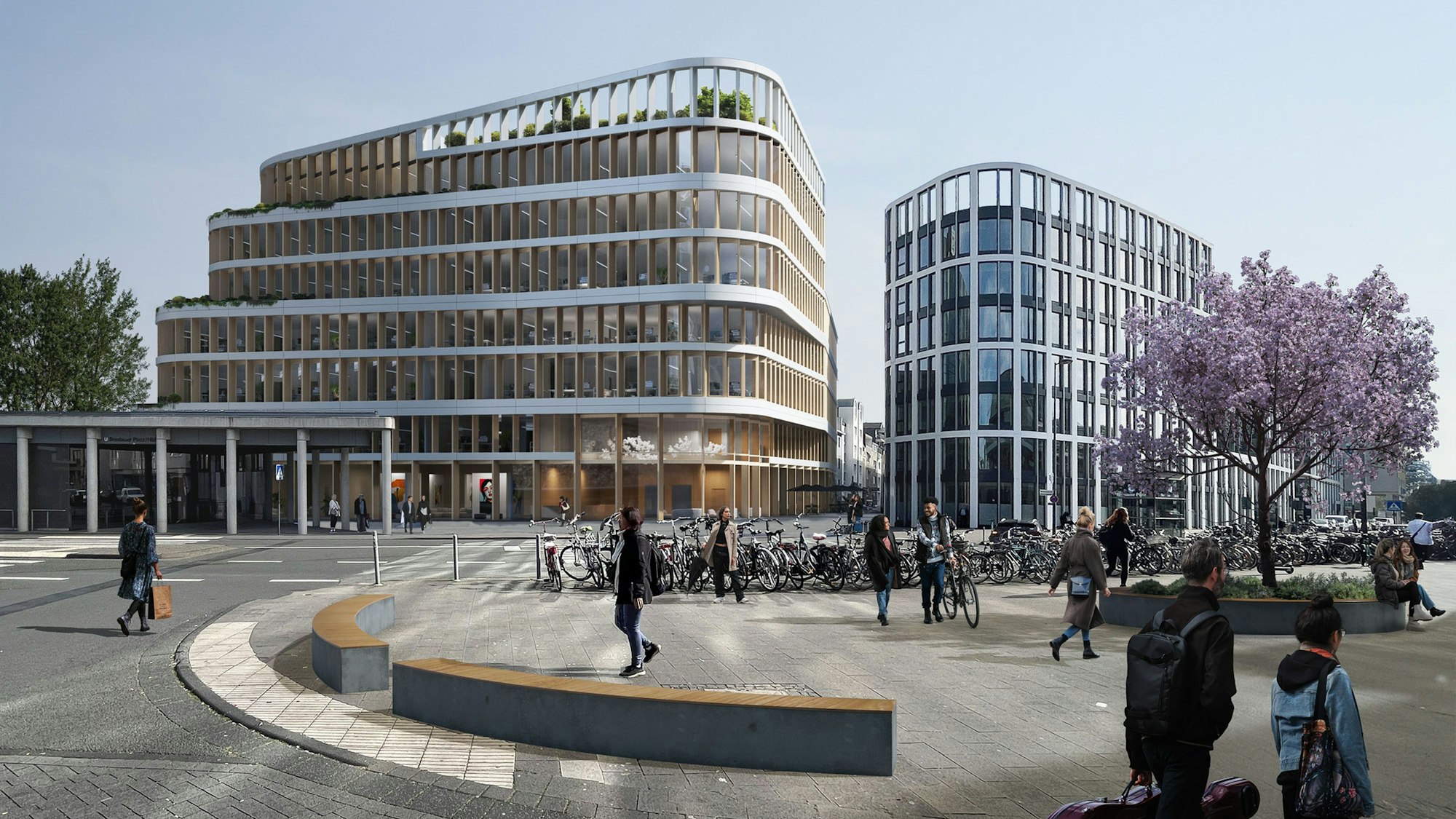 So soll das künftige Bürogebäube namens „Spark“ an der Altenberger Straße aussehen.