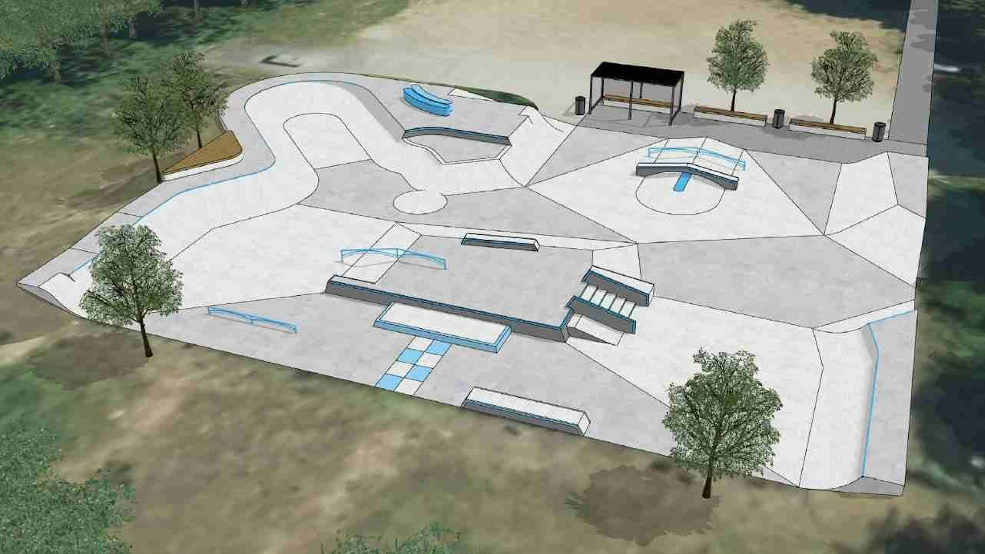 Pläne für den neuen Skatepark in Sankt Augustin.