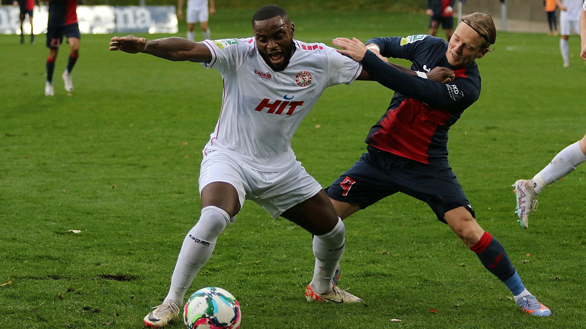 Regionalliga West: Wuppertaler SV - SC Fortuna Koeln *** NUR FUeR REDAKTIONELLE ZWECKE *** EDITORIAL USE ONLY ***Fussball Regionalliga West 14.Spieltag Samstag 04.11.2023 Wuppertaler SV - SC Fortuna Koeln Stadion am Zoo Wuppertal Arnold Budimbu (Fortuna Koeln) und Kevin Hagemann (WSV) Deutschland Wuppertal Copyright: StefanxRittershaus *** Regionalliga West Wuppertaler SV SC Fortuna Koeln FOR EDITORIAL PURPOSES ONLY p Soccer Regionalliga West 14 Matchday Saturday 04 11 2023 Wuppertaler SV SC Fortuna Koeln Stadion am Zoo Wuppertal Arnold Budimbu Fortuna Koeln and Kevin Hagemann WSV Germany Wuppertal Copyright StefanxRittershaus Copyright: StefanxRittershaus doc7sopfnhsk8jfgptwcqk ,EDITORIAL USE ONLY