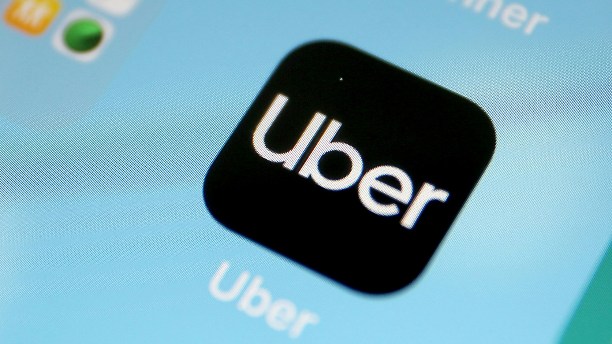 Die Uber-App auf einem Handy-Display