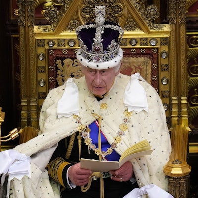 Premiere im Parlament: Charles III. bei seiner Eröffnungsrede.