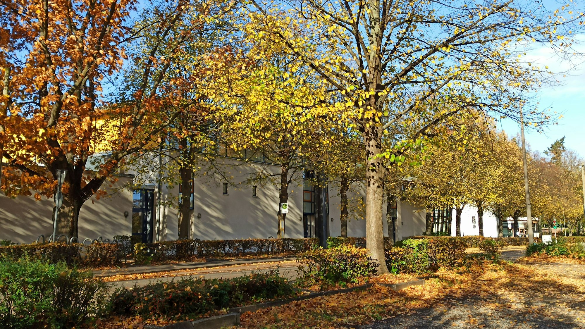 Bornheim, alte Turnhalle der Johann-Wallraf-Schule, demnächst wieder Notunterkunft