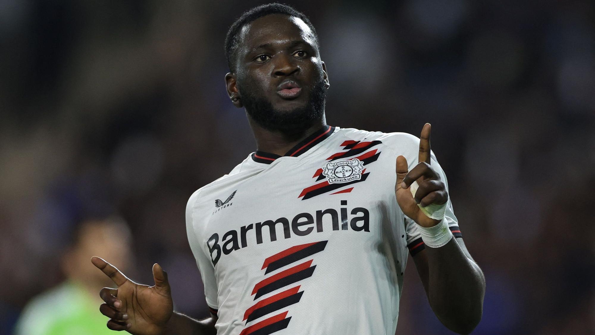 Victor Boniface feiert sein Tor.