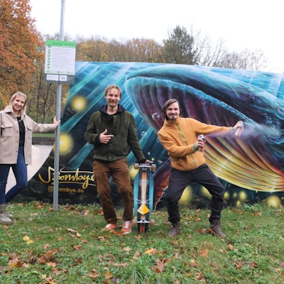 Nicole Woberschal, Matthias Tausch und Matthias Furch alias Bombye war dem Graffiti.