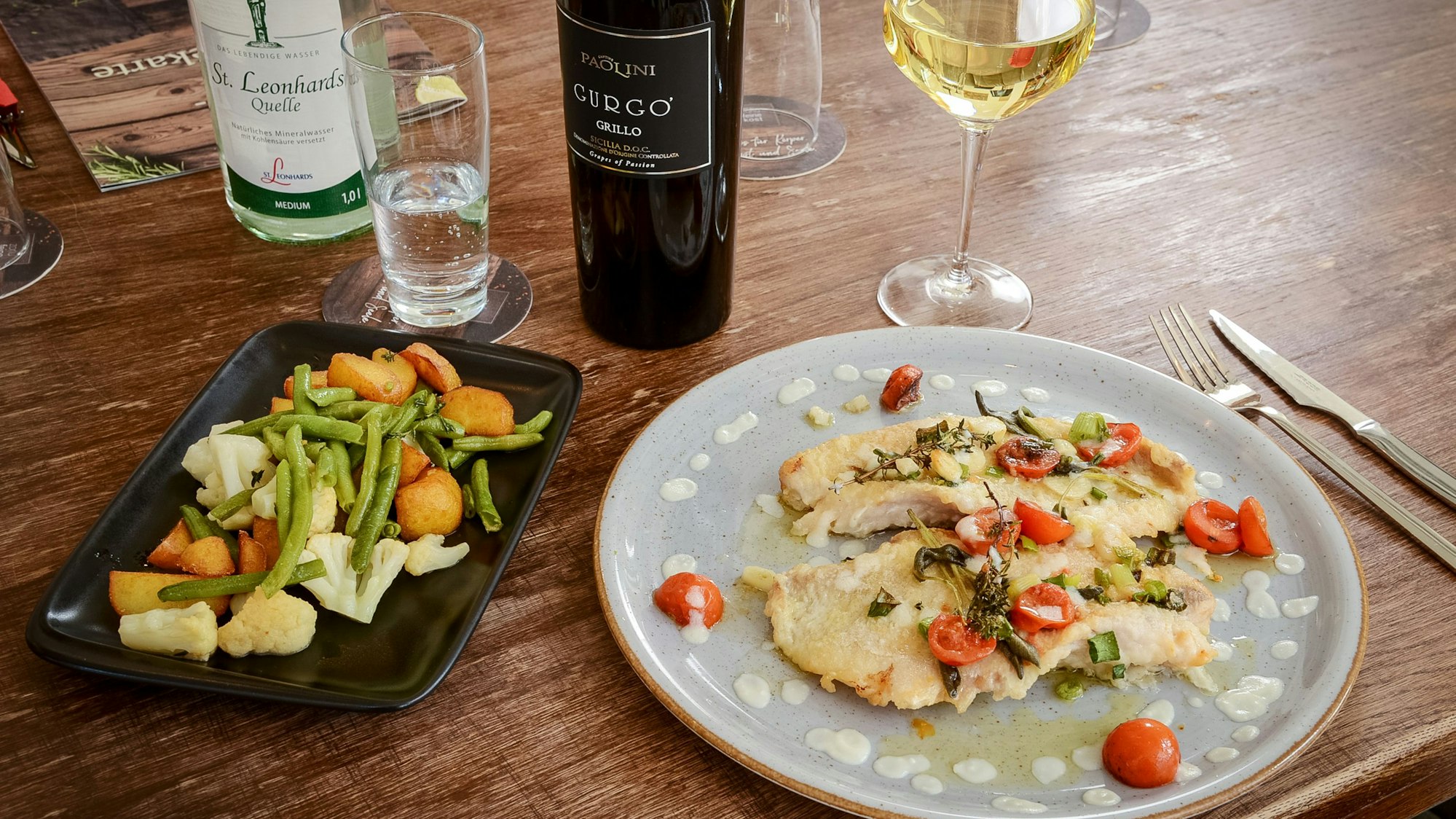 Fischfilet mit Gemüse.