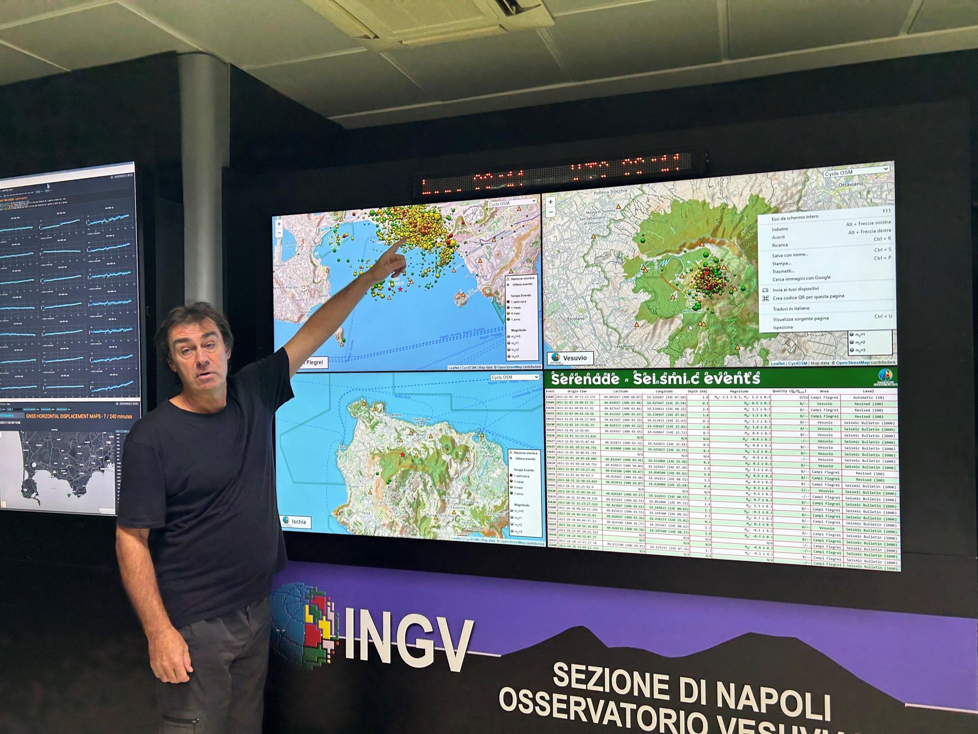 Die Beobachtungszentrale des italienischen Instituts für Geophysik und Vulkanologie (INGV) in Neapel.