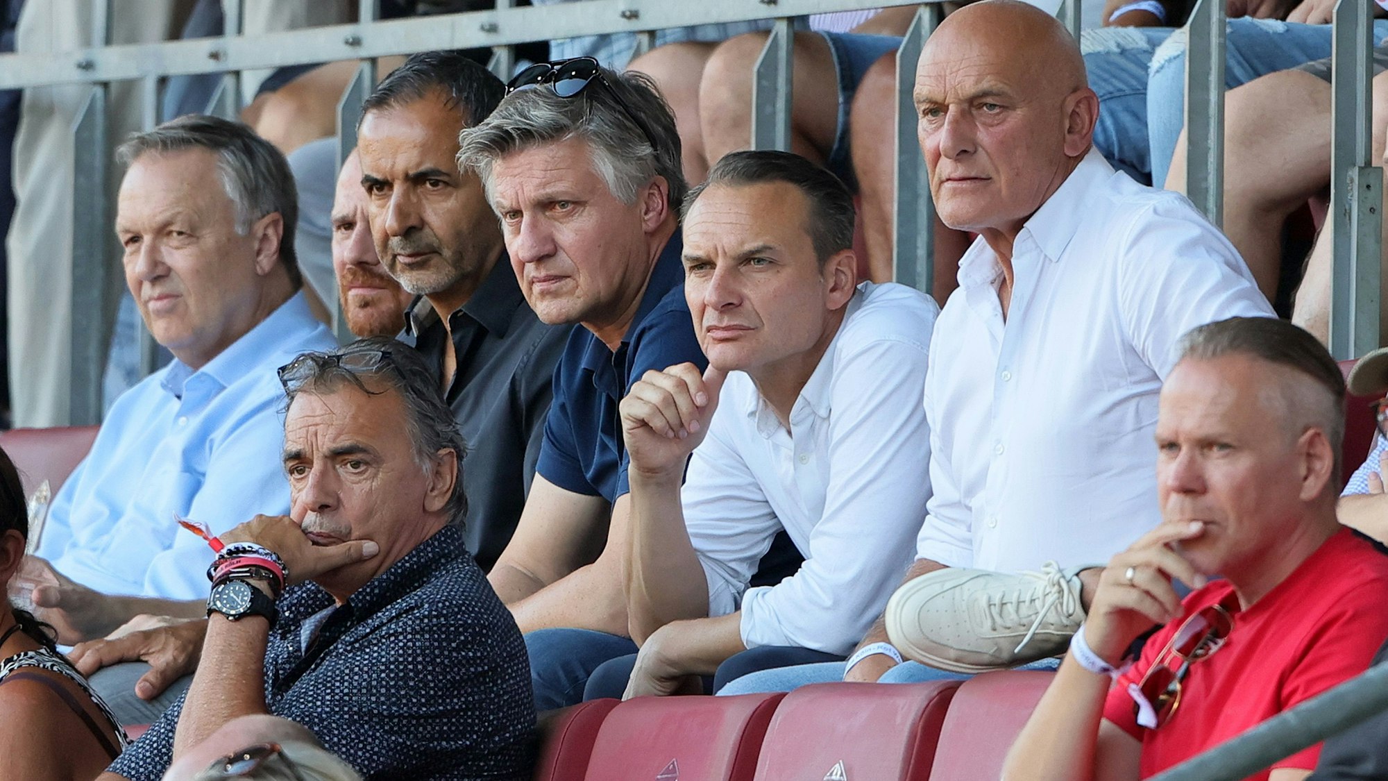 FC Viktoria Köln vs. RW Essen, 3. Liga, oben von rechts: Willy Scheer, Holger Kirsch (Viktoria), 23.08.2023, Bild: Herbert Bucco