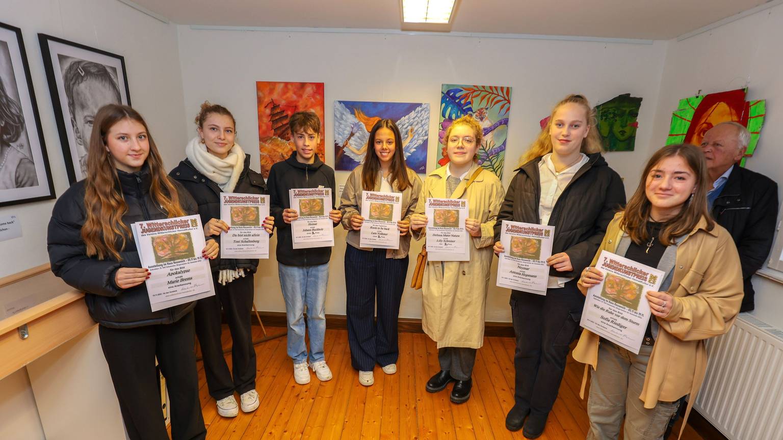 21. November 2023. Alfter-Witterschlick. Die Gewinnerinnen und Gewinner des diesjährigen Jugendkunstpreises auf einen Blick. Foto: Frank Engel-Strebel