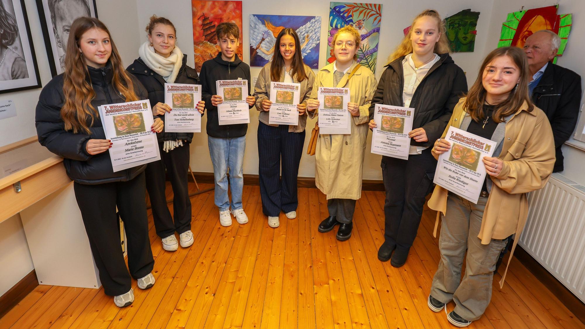 21. November 2023. Alfter-Witterschlick. Die Gewinnerinnen und Gewinner des diesjährigen Jugendkunstpreises auf einen Blick. Foto: Frank Engel-Strebel