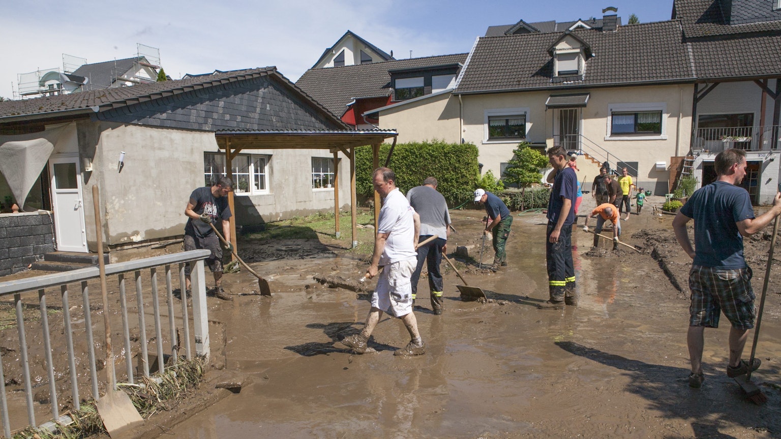 2014 im Unwetter sah es in Wachtberg-Niederbachem schlammig aus