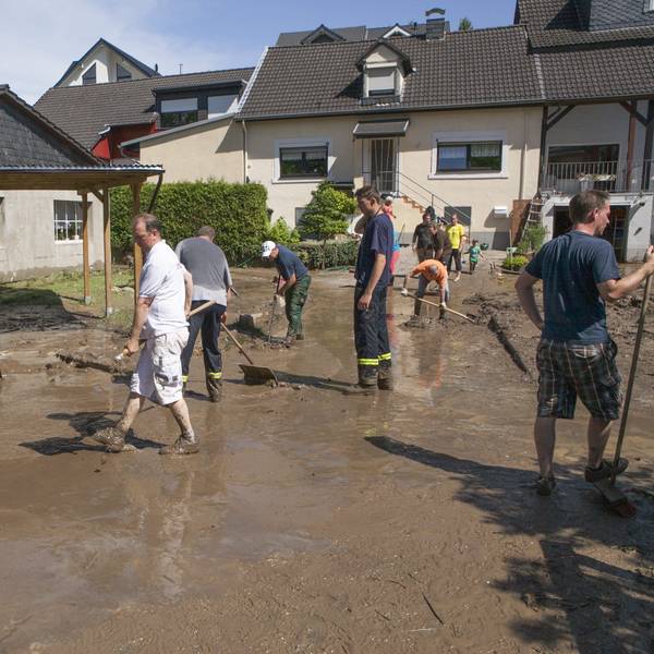 2014 im Unwetter sah es in Wachtberg-Niederbachem schlammig aus