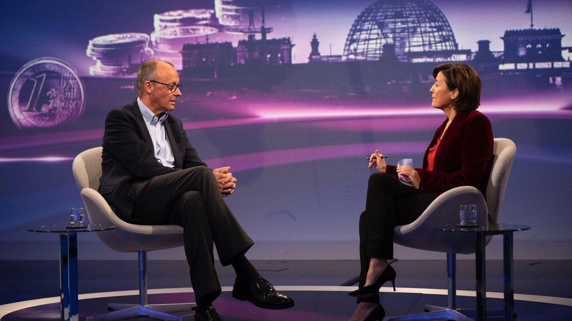 Friedrich Merz in der TV-Talkshow „Maischberger“.