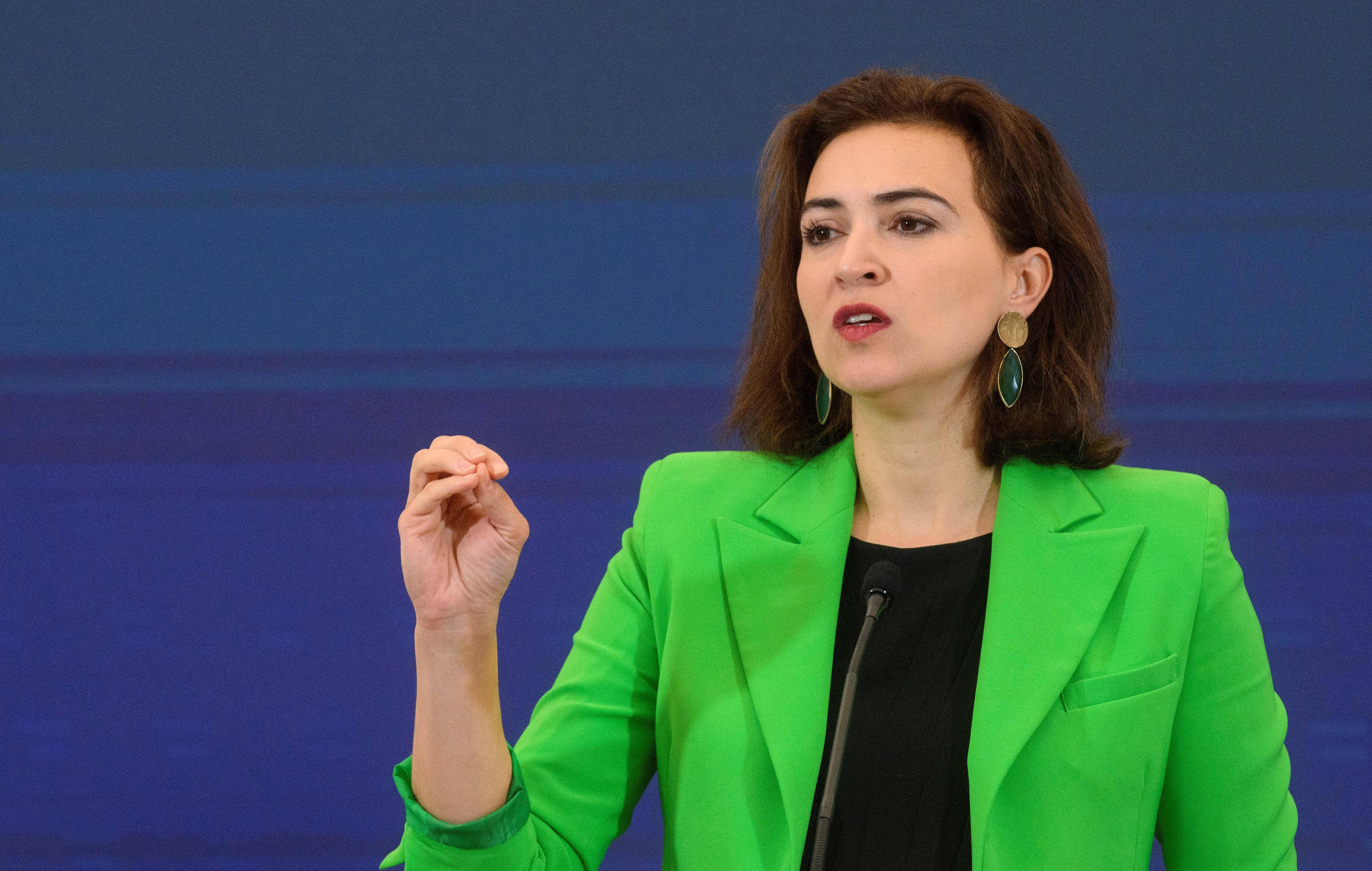 20230607 Pressefoyer nach dem Minsterrat WIEN, OESTERREICH - 7. JUNI: Justizministerin Alma Zadic Gruene beim Pressefoyer nach dem Minsterrat im Parlament am 7. Juni, 2023 in Wien, Oesterreich. 230607_SEPA_32_008 Copyright: xMartinxJuenx SEPAxMedia