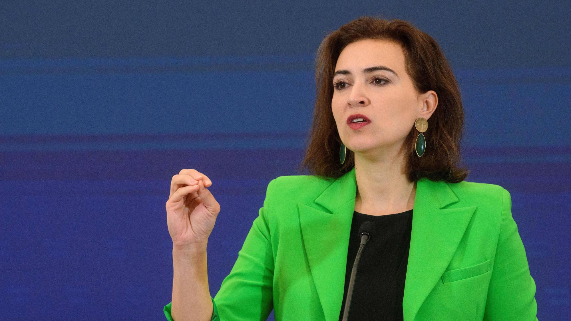 20230607 Pressefoyer nach dem Minsterrat WIEN, OESTERREICH - 7. JUNI: Justizministerin Alma Zadic Gruene beim Pressefoyer nach dem Minsterrat im Parlament am 7. Juni, 2023 in Wien, Oesterreich. 230607_SEPA_32_008 Copyright: xMartinxJuenx SEPAxMedia