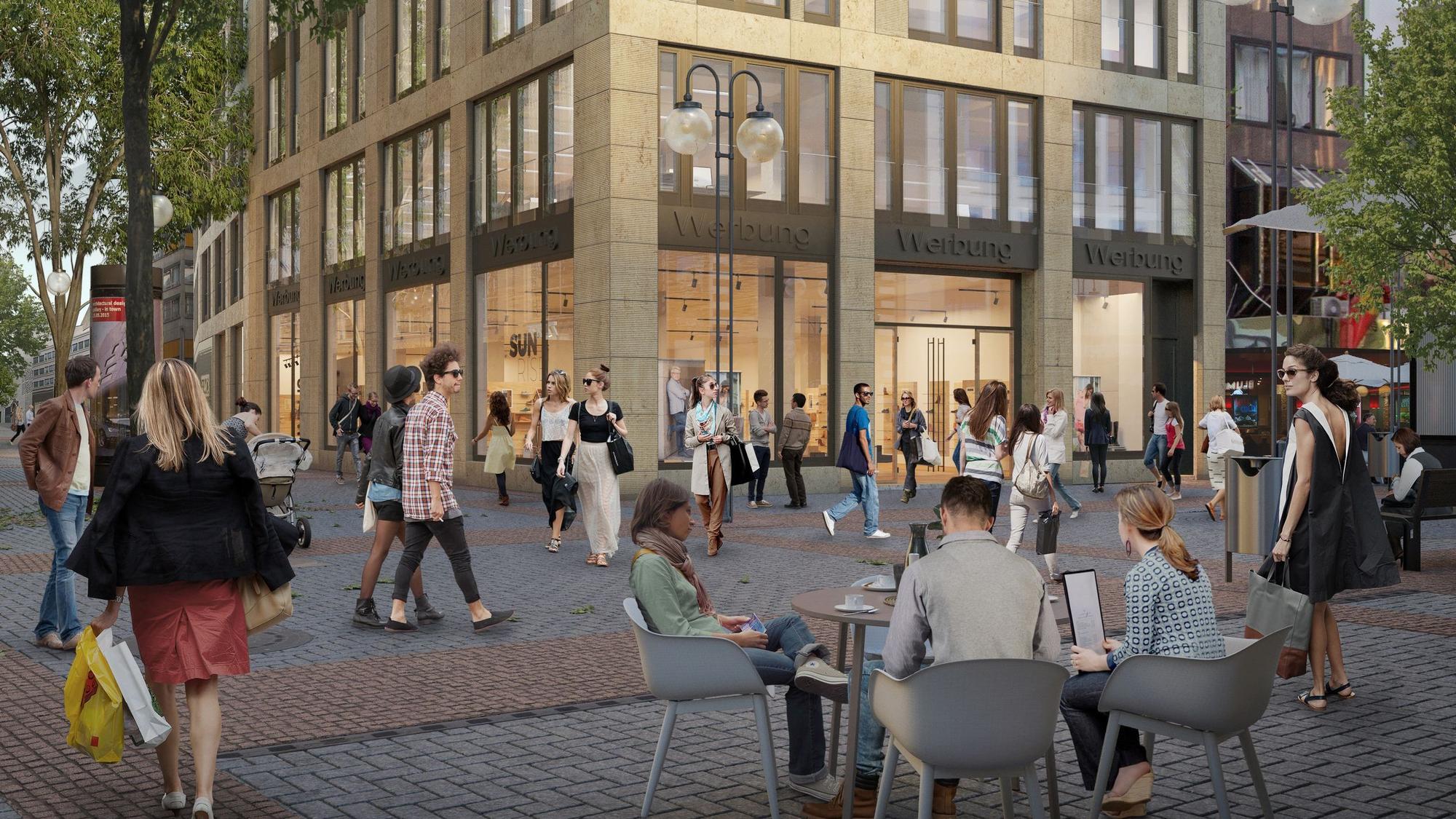 An der Ecke Schildergasse/Herzogstraße soll Anfang 2025 das Herzog fertiggestellt werden.