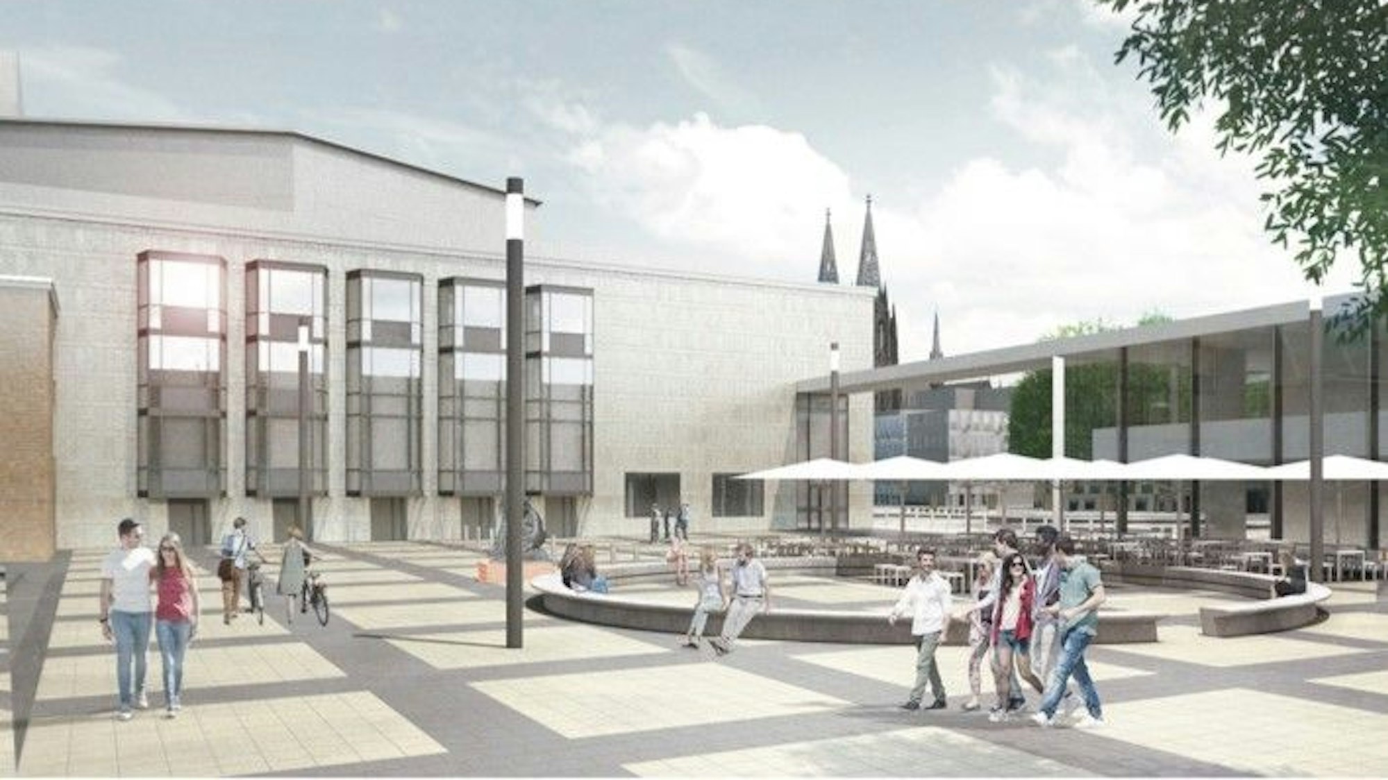 Die Visualisierung der Möbel auf dem Offenbachplatz