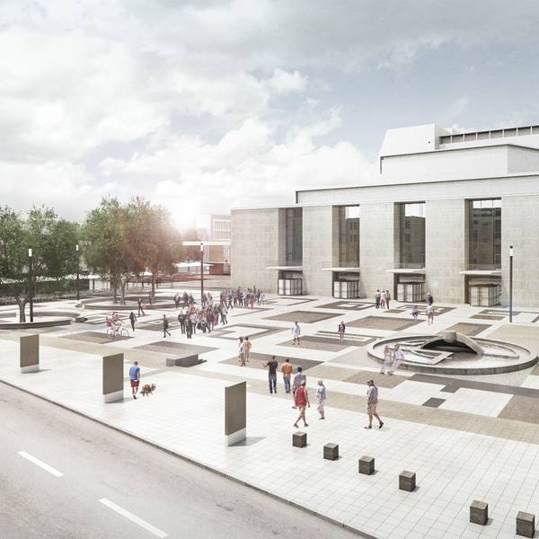 Schöne Aussichten – ohne Zeitangabe: So sollen sich die Menschen vor dem Opernhaus tummeln – wann, ist offen. Foto: Förder Landschaftsarchitekten