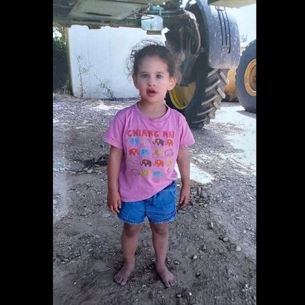 Abigail Edan, hier auf einem Familienfoto vor der Entführung zu sehen, war erst drei Jahre alt, als militante Hamas-Kämpfer am 7. Oktober ihren Kibbuz Kfar Azza stürmten, ihre Eltern töteten und sie entführten.
