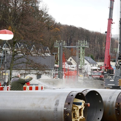 Die Brückenbaustelle in Engelskirchen-Loope.