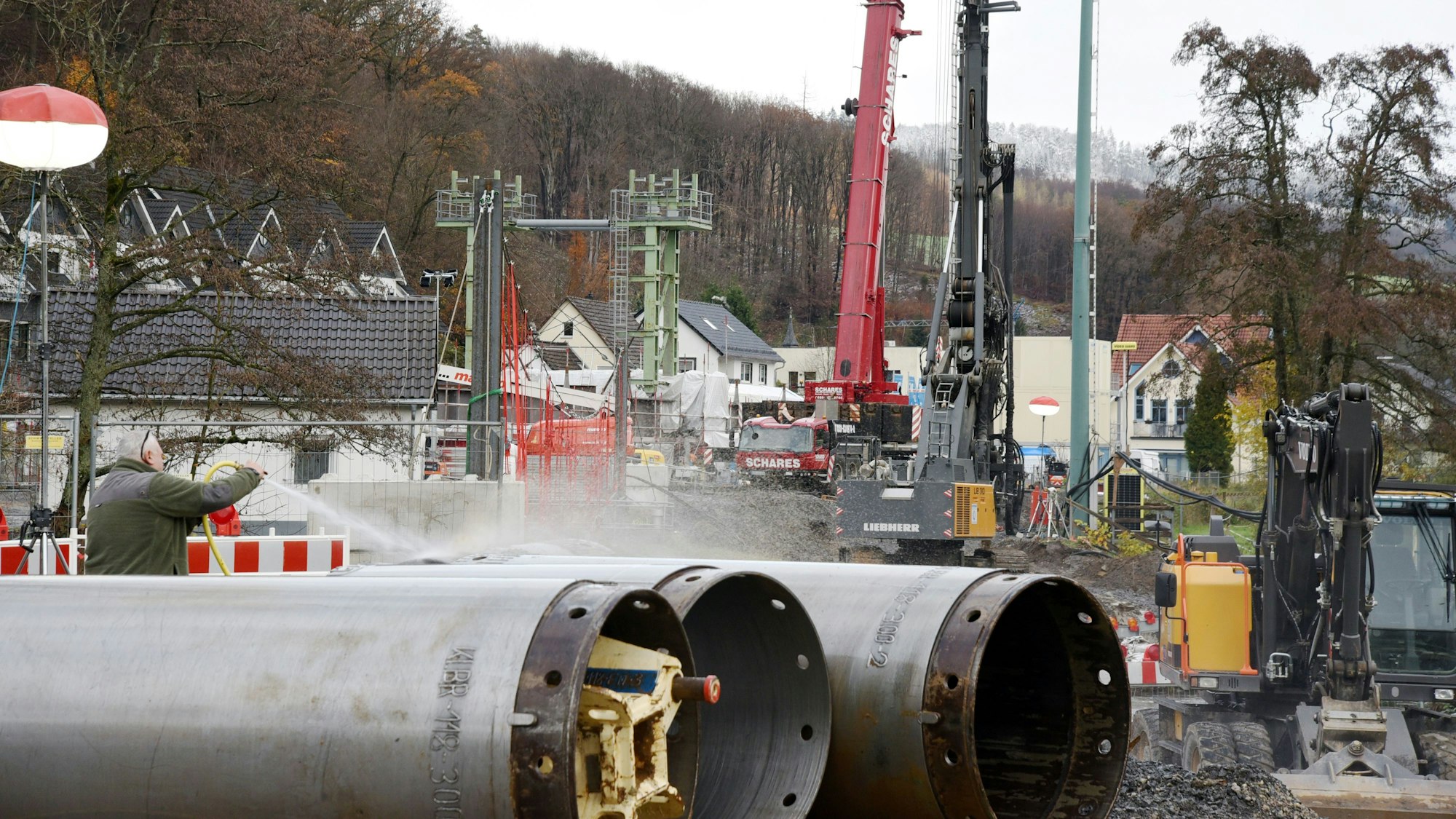 Die Brückenbaustelle in Engelskirchen-Loope.