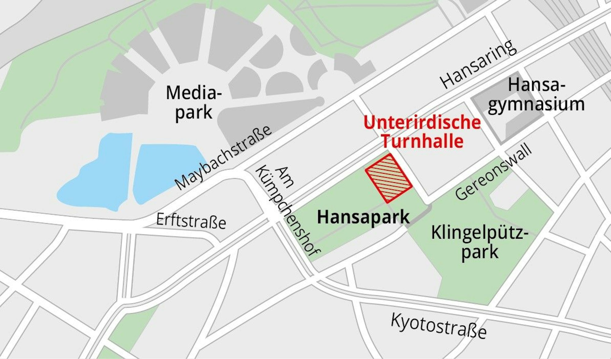 Der Bereich oberhalb unterirdischen Turnhalle wird dauerhaft gesperrt.