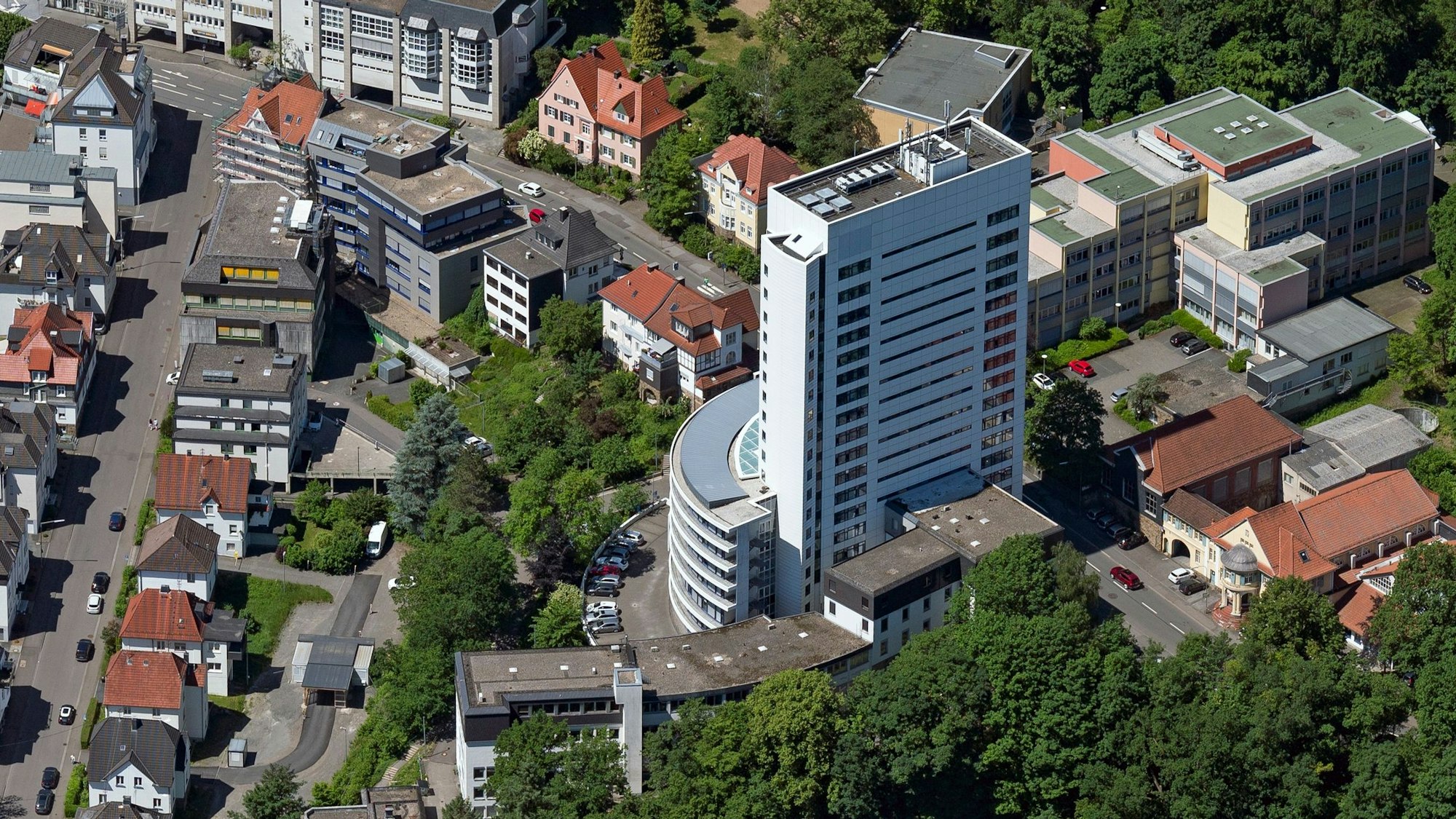 Luftbild der Gummersbacher Innenstadt mit Kreishaus