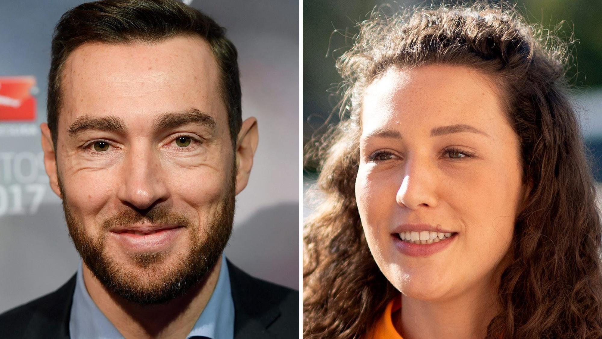 Die Moderatoren Lena Kesting (r/ Aufnahme vom 01.08.2023) und Sven Voss (Aufnahme vom 17.01.2017). Sie lösen das Moderations-Team Katrin Müller-Hohenstein und Rudi Cerne ab.