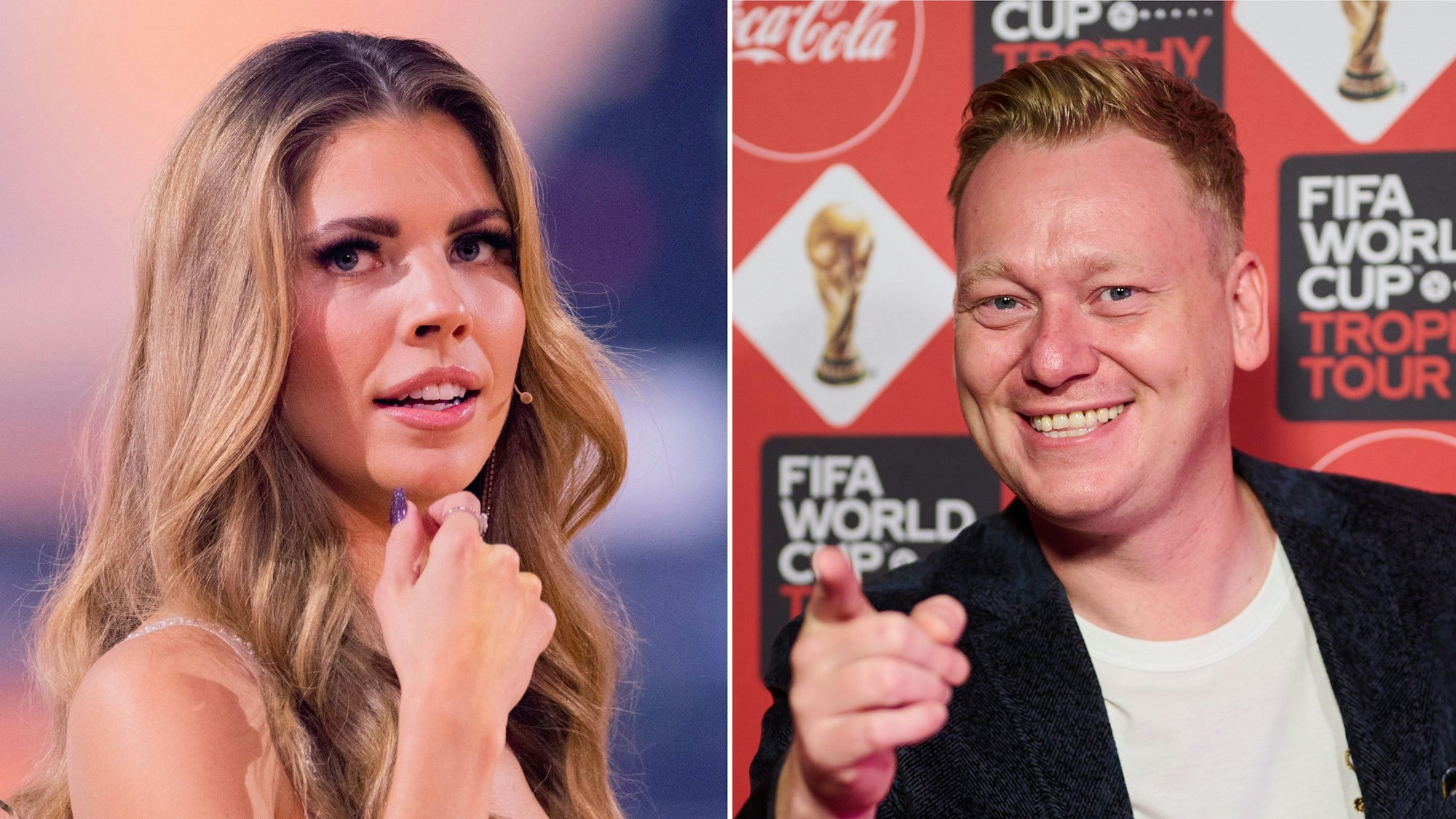 Victoria Swarovski, Moderatorin (Aufnahme vom 21.04.2023), und Jens «Knossi» Knossalla, Entertainer und Fernsehmoderator (Aufnahme vom 02.10.2022).