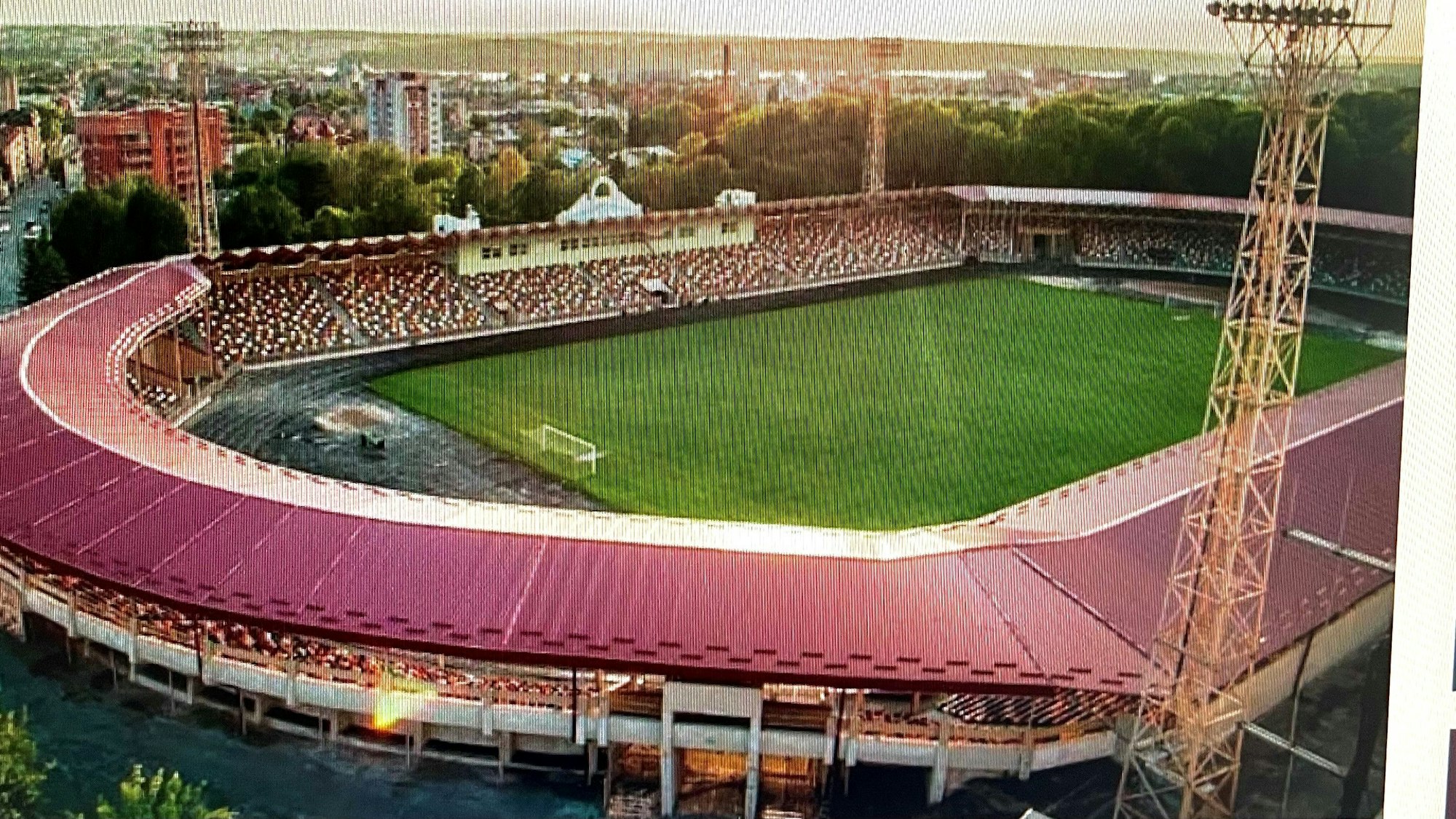 Das Stadion in Ternopil aus der Luft.