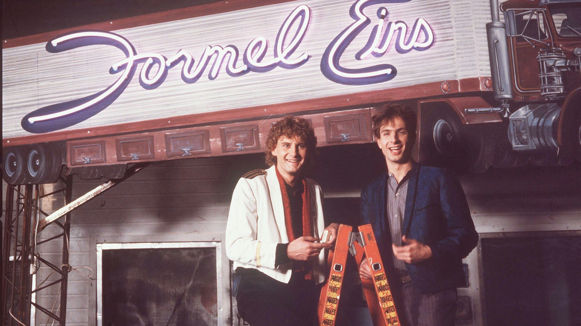 Die Moderatoren vom Clipshow-Klassiker „Formel Eins“, Ingolf Lück (r, 1985) und Peter Illmann (1983/84)