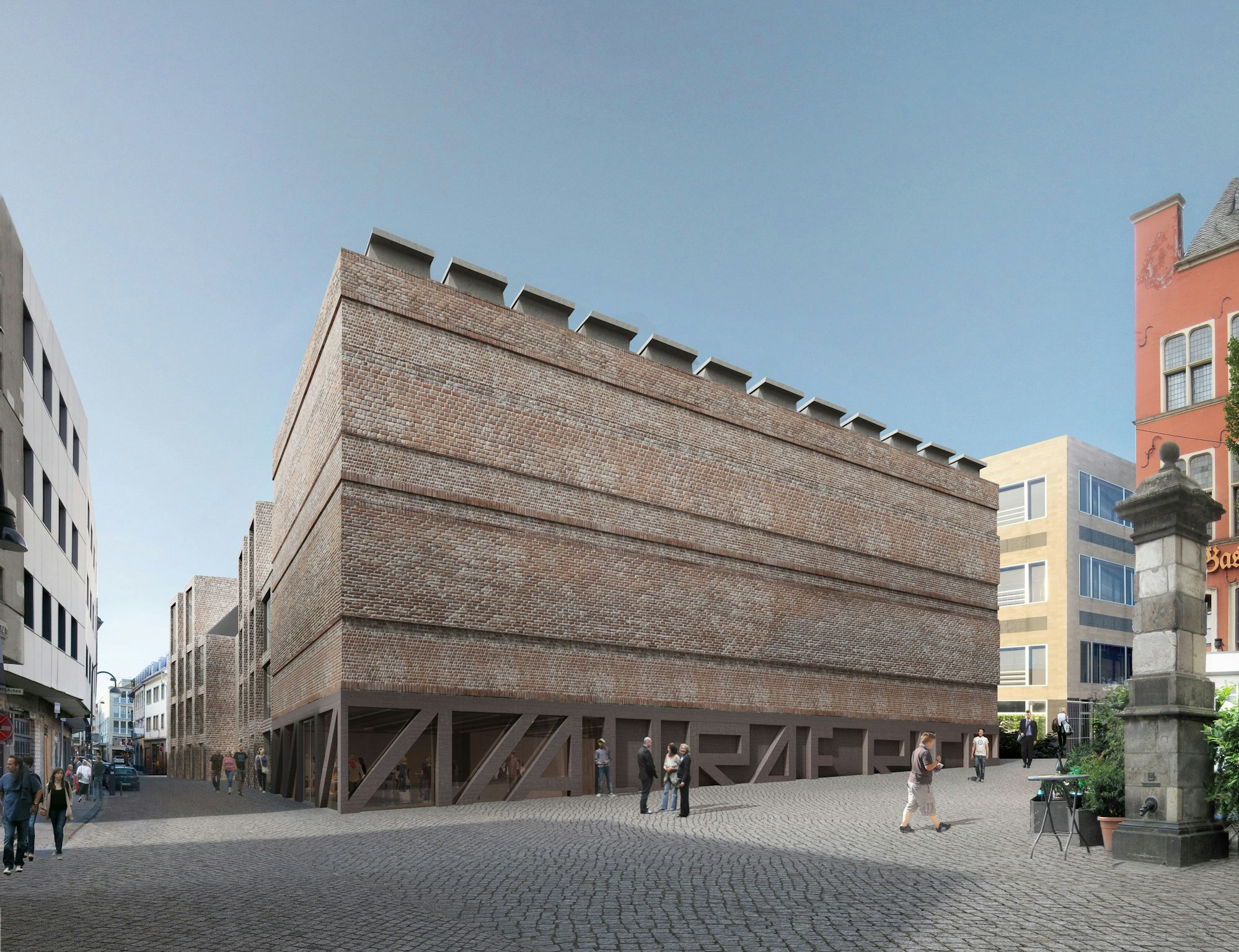 Der geplante Erweiterungsbau für das Wallraf-Richartz-Museum in einer Visualisierung nach den Entwürfen des Basler Architektenbüros Christ & Gantenbein