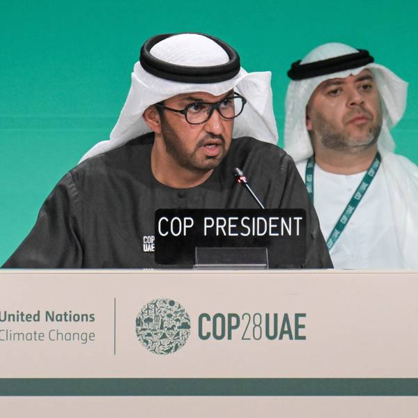 Sultan al-Dschaber, Präsident der COP 28, spricht während einer Sitzung auf dem UN-Klimagipfel COP 28.
