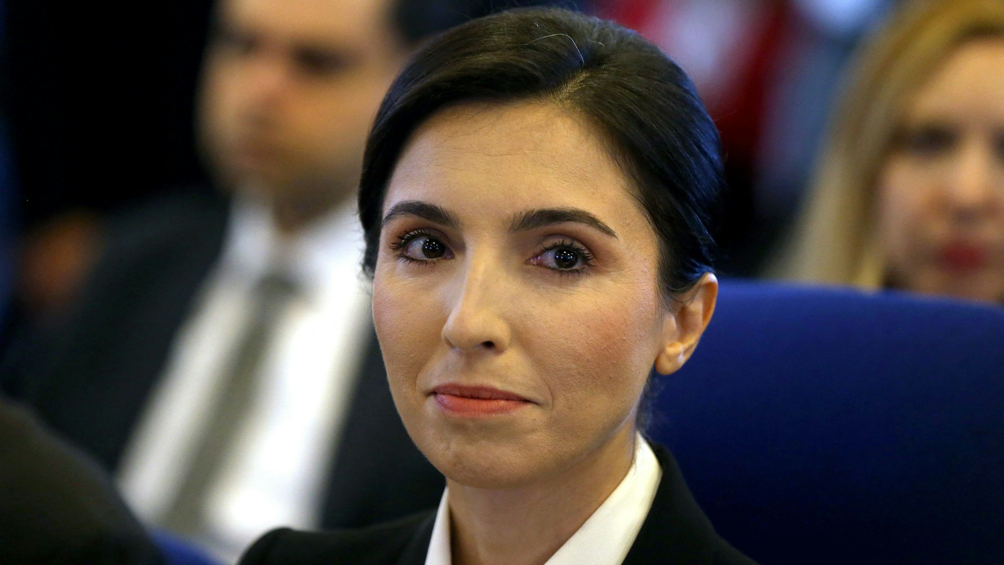 (FILES) Turkish Central Bank Governor Hafize Gaye Erkan attends the Planning and Budget Commission of the Turkish Grand National Assembly (GNAT) in Ankara on October 03, 2023. The new head of Turkey's central bank Hafize Gaye Erkan said she has been priced out of Istanbul's property market by rampant inflation, leaving no choice for the former finance executive but to move back in with her parents. (Photo by Adem ALTAN / AFP)