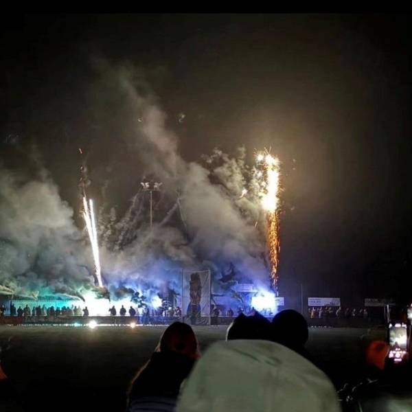 Feuerwerk beim Spiel SV Öttershagen gegen SpVgg Hurst-Rosbach