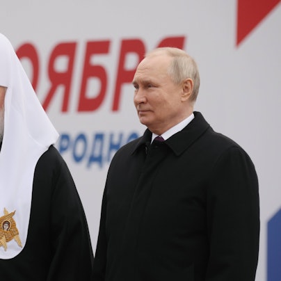 Patriarch Kirill zusammen mit Kremlchef Wladimir Putin im November. Das russische Kirchenoberhaupt gilt als glühender Unterstützer des Kriegs gegen die Ukraine.