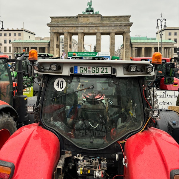 Demonstation der Landwirte am 18. Dezember vor dem Brandenburger Tor.