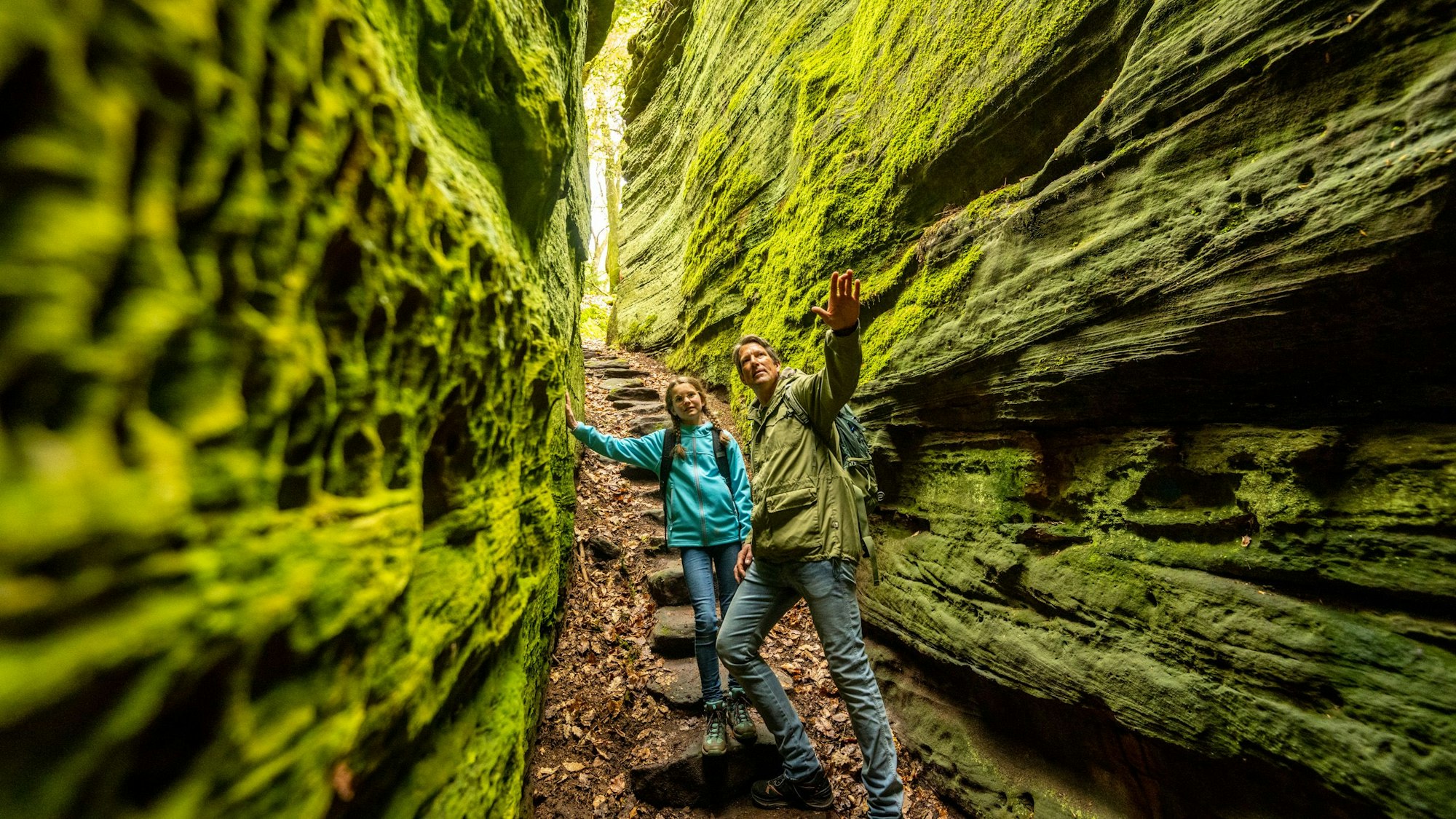 Die Wandertour Grüne Hölle bei Bollendorf führt durch sagenhafte Felslandschaften.