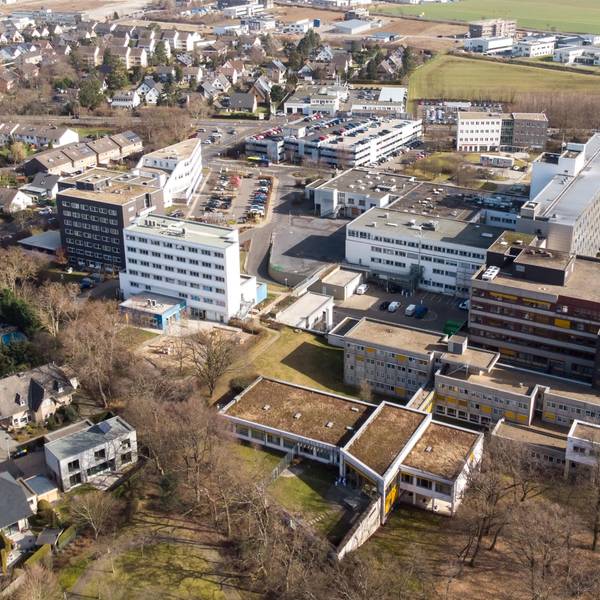 Das Euskirchener Marien-Hospital in einer Luftbildaufnahme.