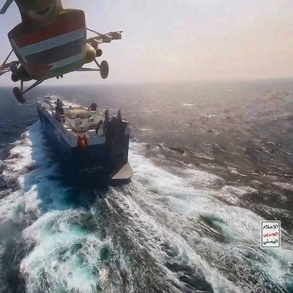 Hubschrauberangriff auf das Frachtschiff „Galaxy Leader“ im November: Die proiranische Miliz verbreitete damals dieses Foto.