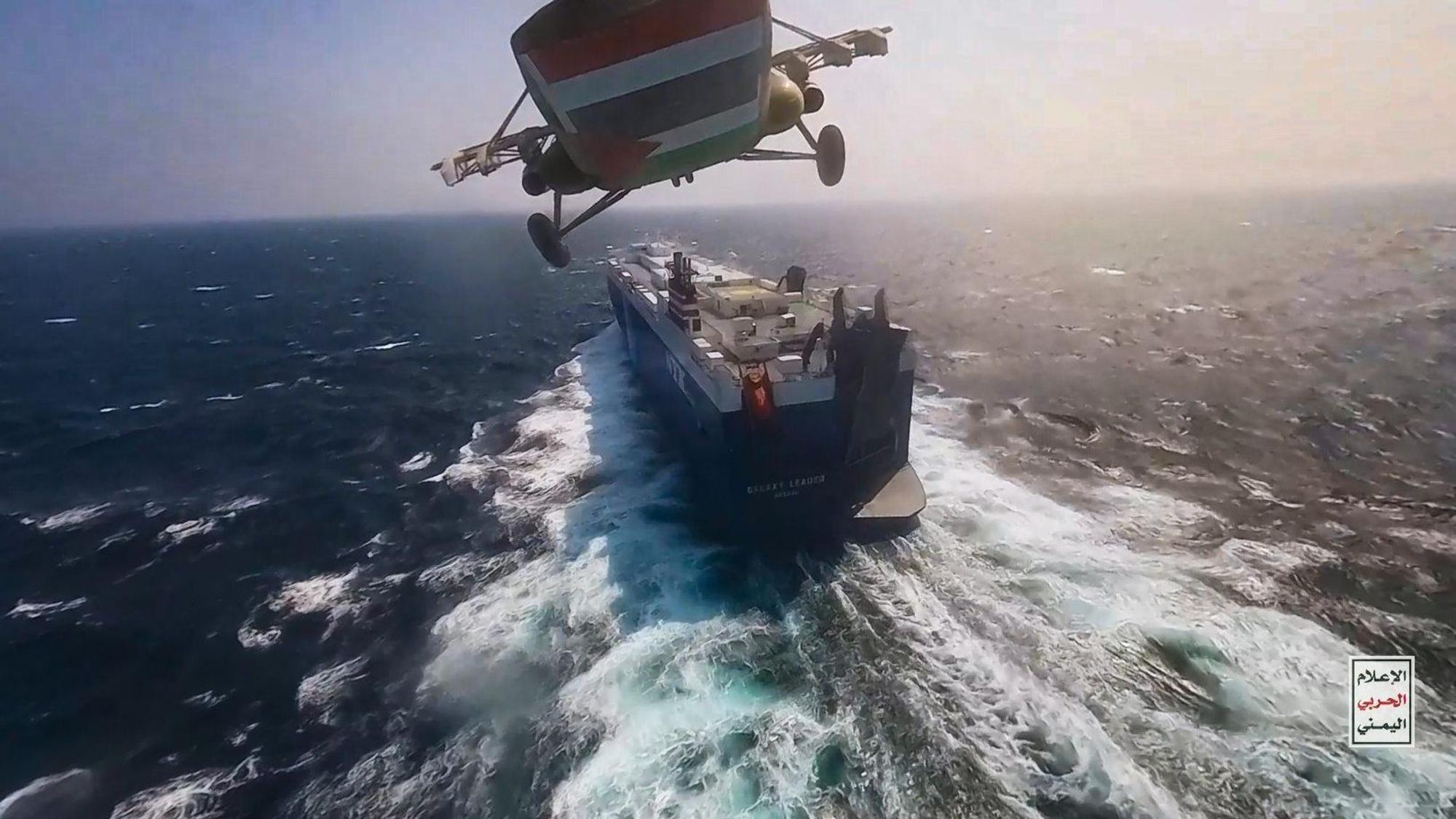 Hubschrauberangriff auf das Frachtschiff „Galaxy Leader“ im November: Die proiranische Miliz verbreitete damals dieses Foto.