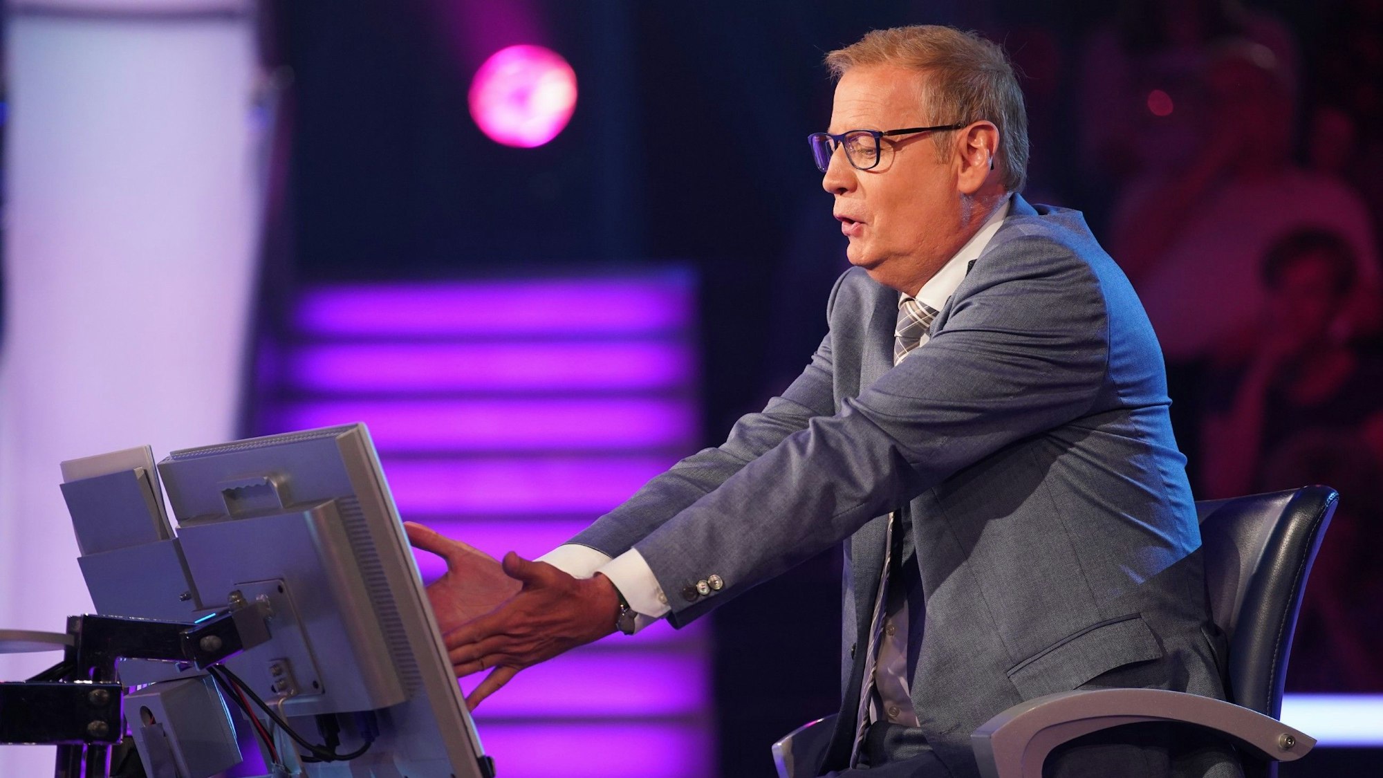 RTL-Moderator Günther Jauch im Studio von „Wer wird Millionär?“