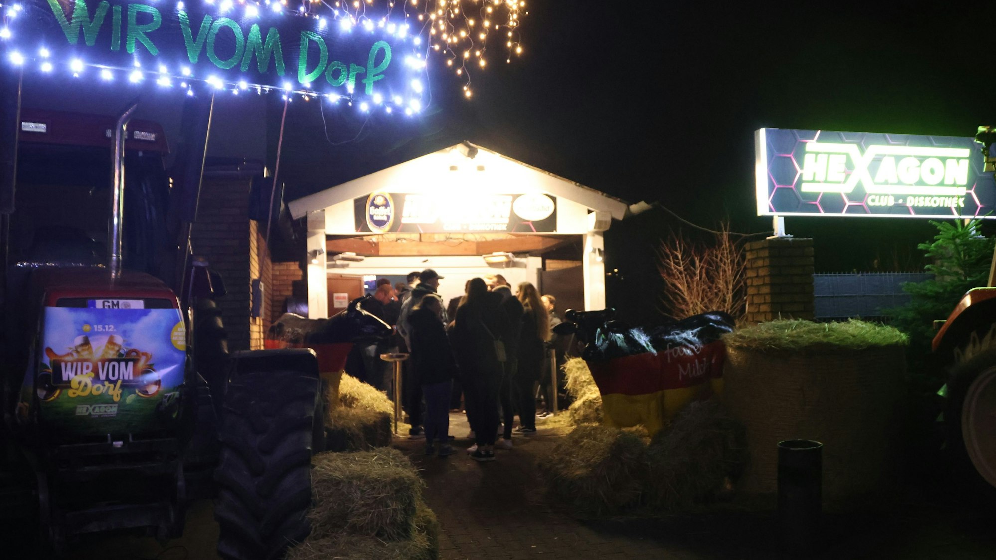 Außenansicht der Diskothek Hexagon.