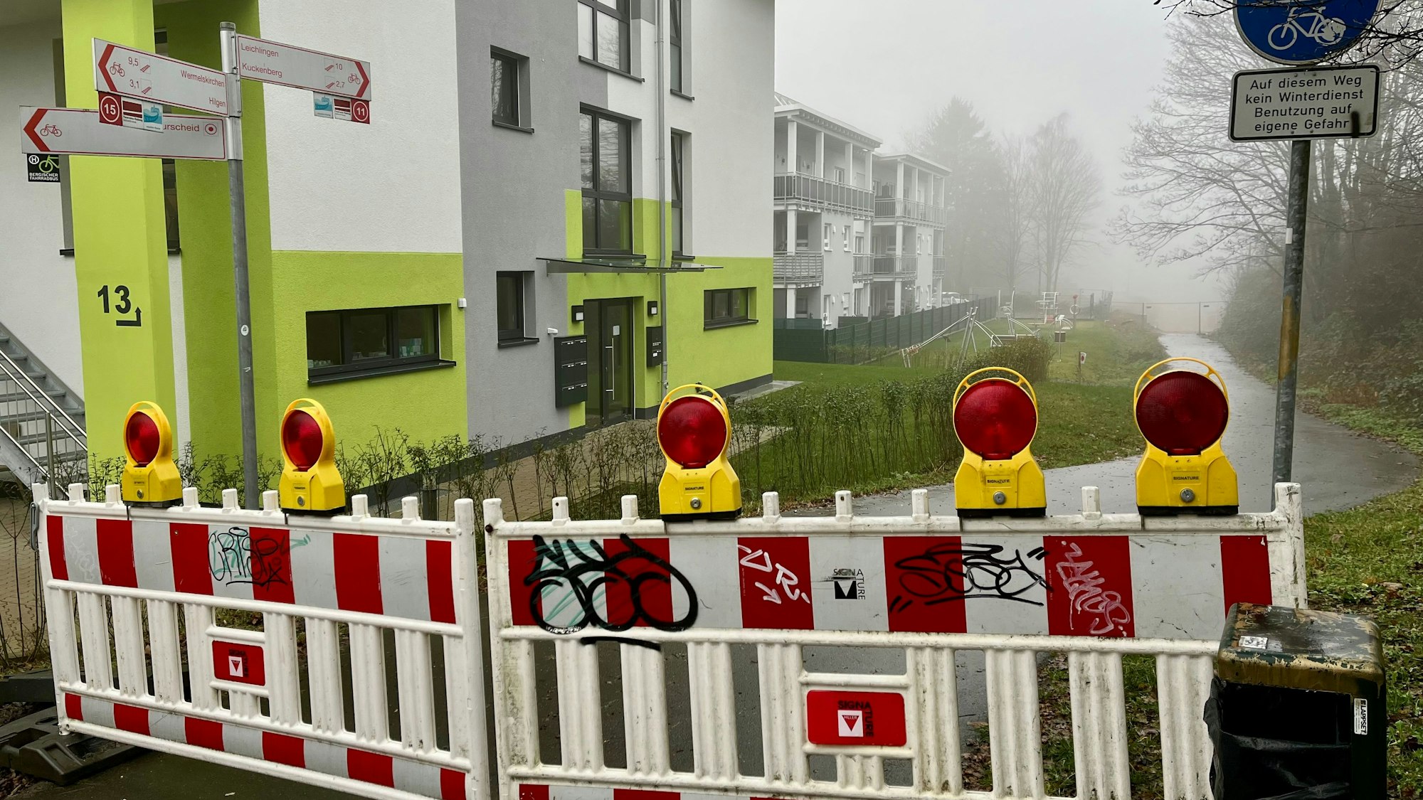 Sperrung des Balkan-Radwegs in Burscheid