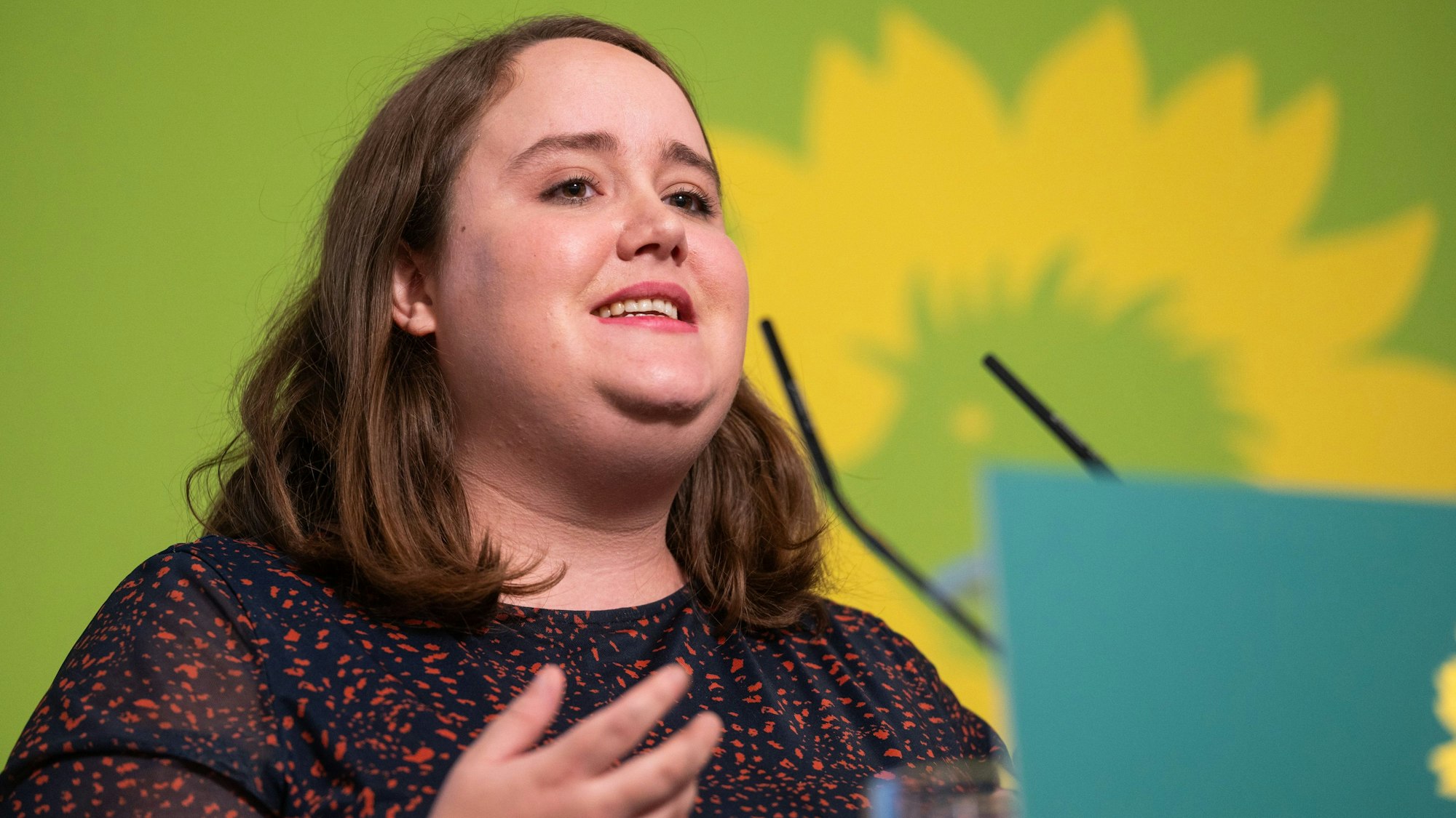 Ricarda Lang spricht bei der Landesdelegiertenkonferenz der Partei Bündnis90/Die Grünen in Berlin.